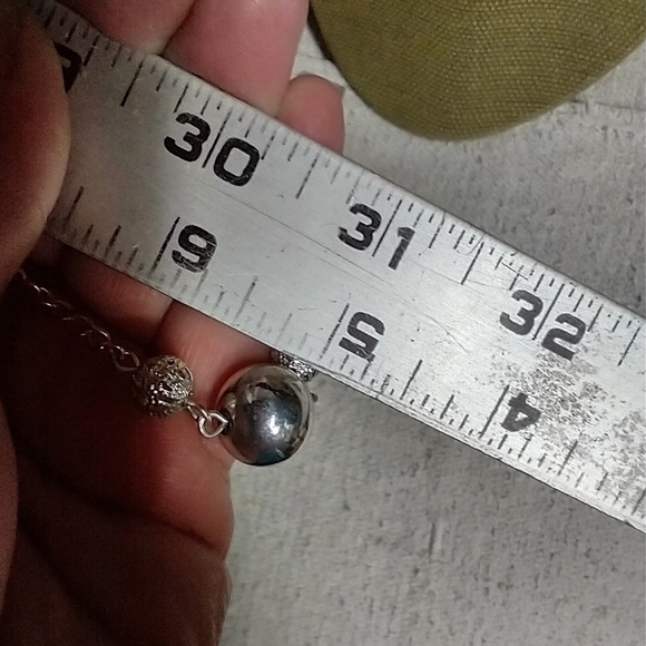 Coppertone silvertone bead chain necklace - Picture 3 of 5